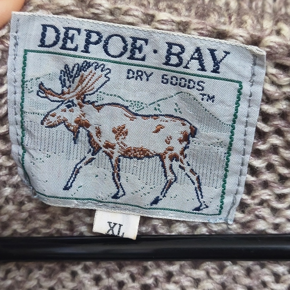 Vintage Depoe Bay Wool blend fisherman shawl neck sweater Coastal Grandma Y2k - Picture 6 of 7